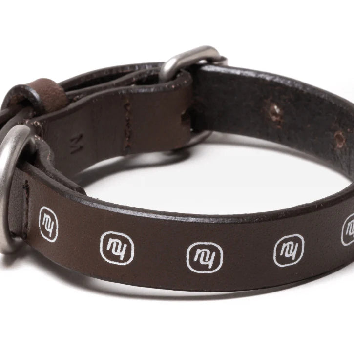 Wide Leather Dog Collar Brown