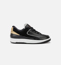 Air Jordan 2 Retro Low Black Varsity Red Womens Lifestyle Shoe Black Varsity Red Metallic Gold Off White