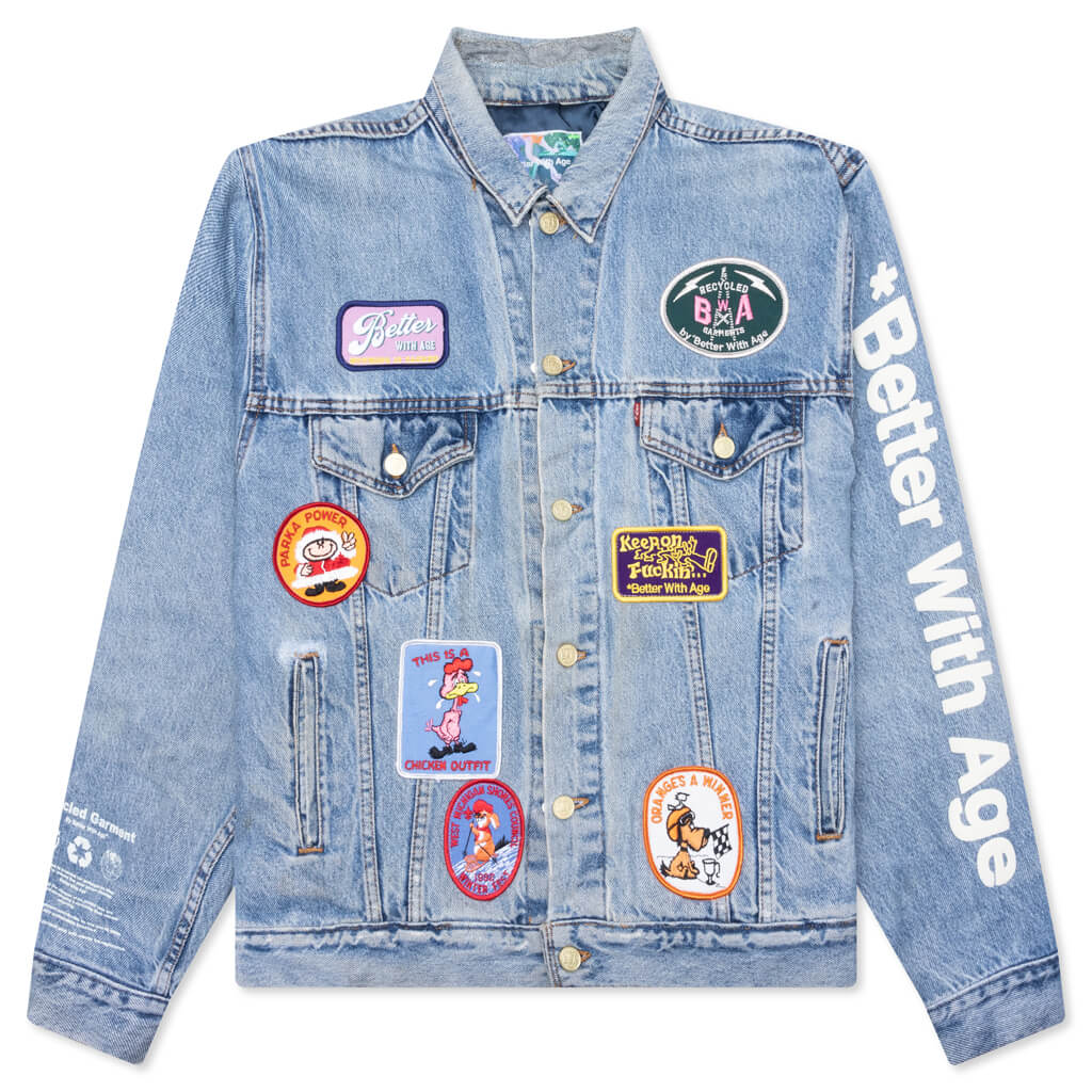 Charlatan Reversible Denim Baseball Jacket Indigo