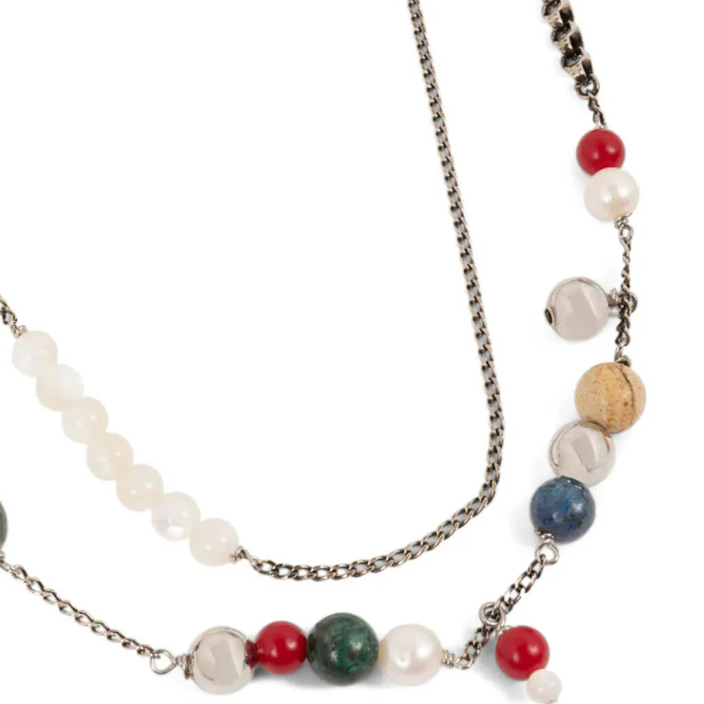 Brass Freshwater Pearl M261 808 Necklace Multi