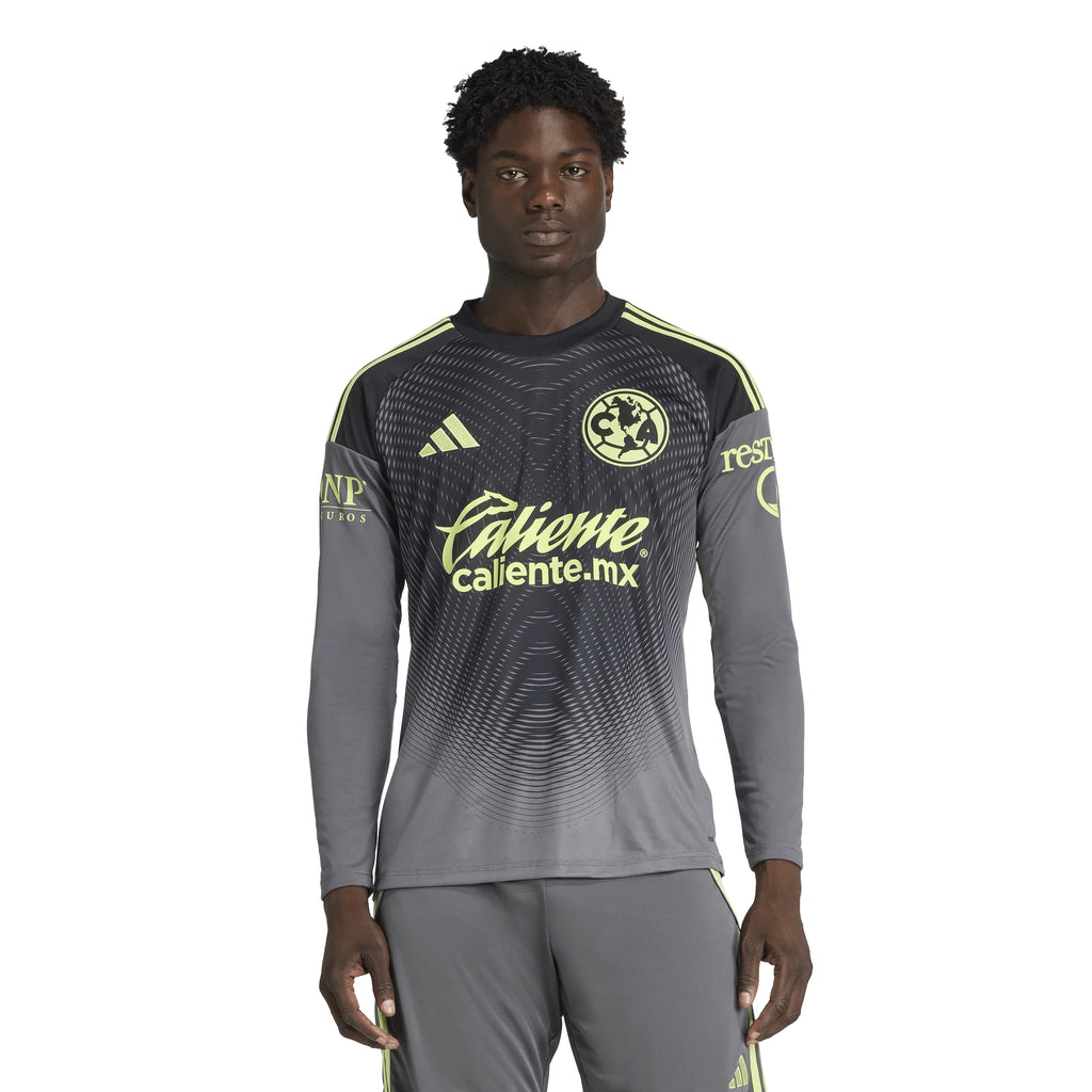 adidas Club América Long Sleeve Mens Goalkeeper Jersey 25 26 Grey