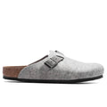 Wide Boston Leather Light Grey