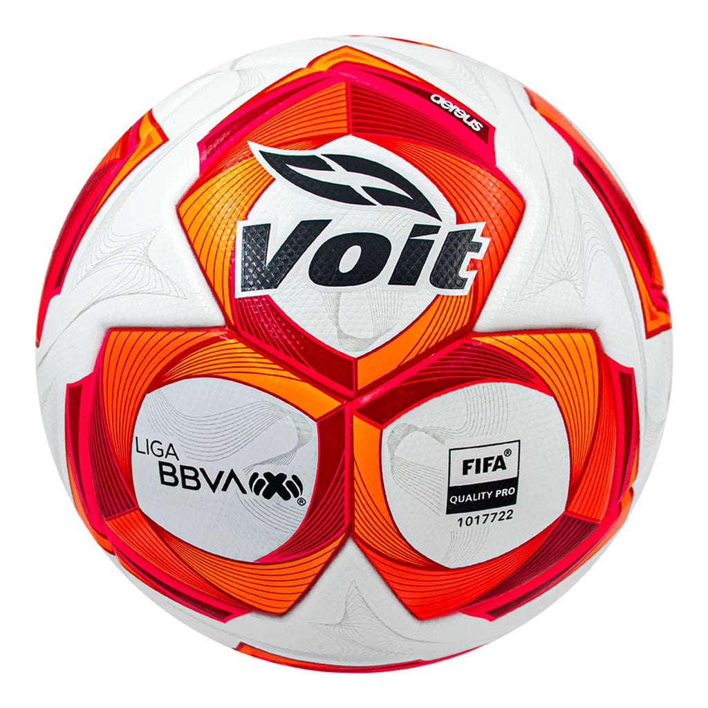 Voit AEREUS Liga MX Opening 2025 Quality FIFA Pro Soccer Ball White Red Orange