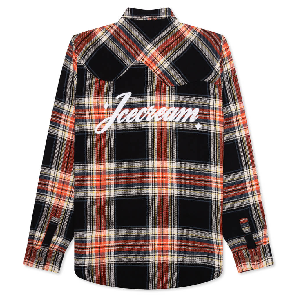 Script L S Woven Plaid