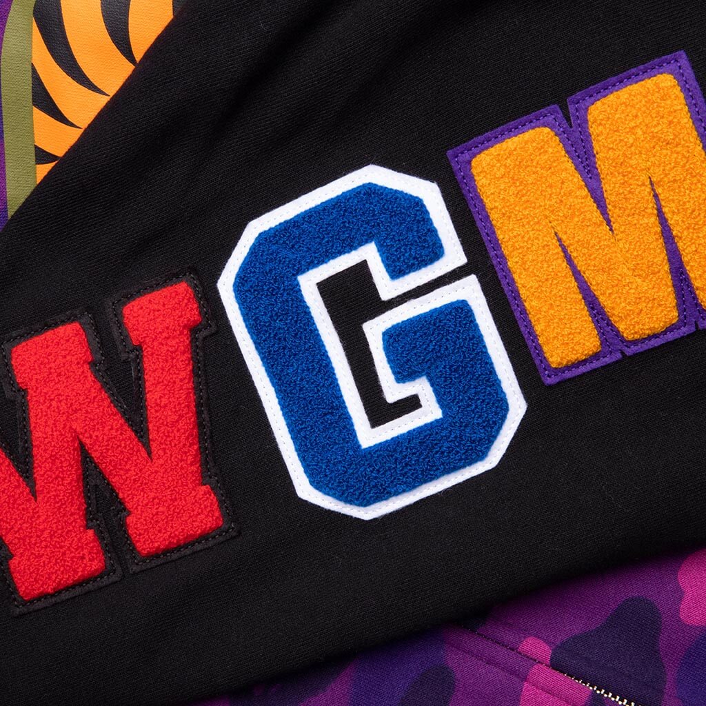 Color Camo Shark Full Zip Hoodie Purple