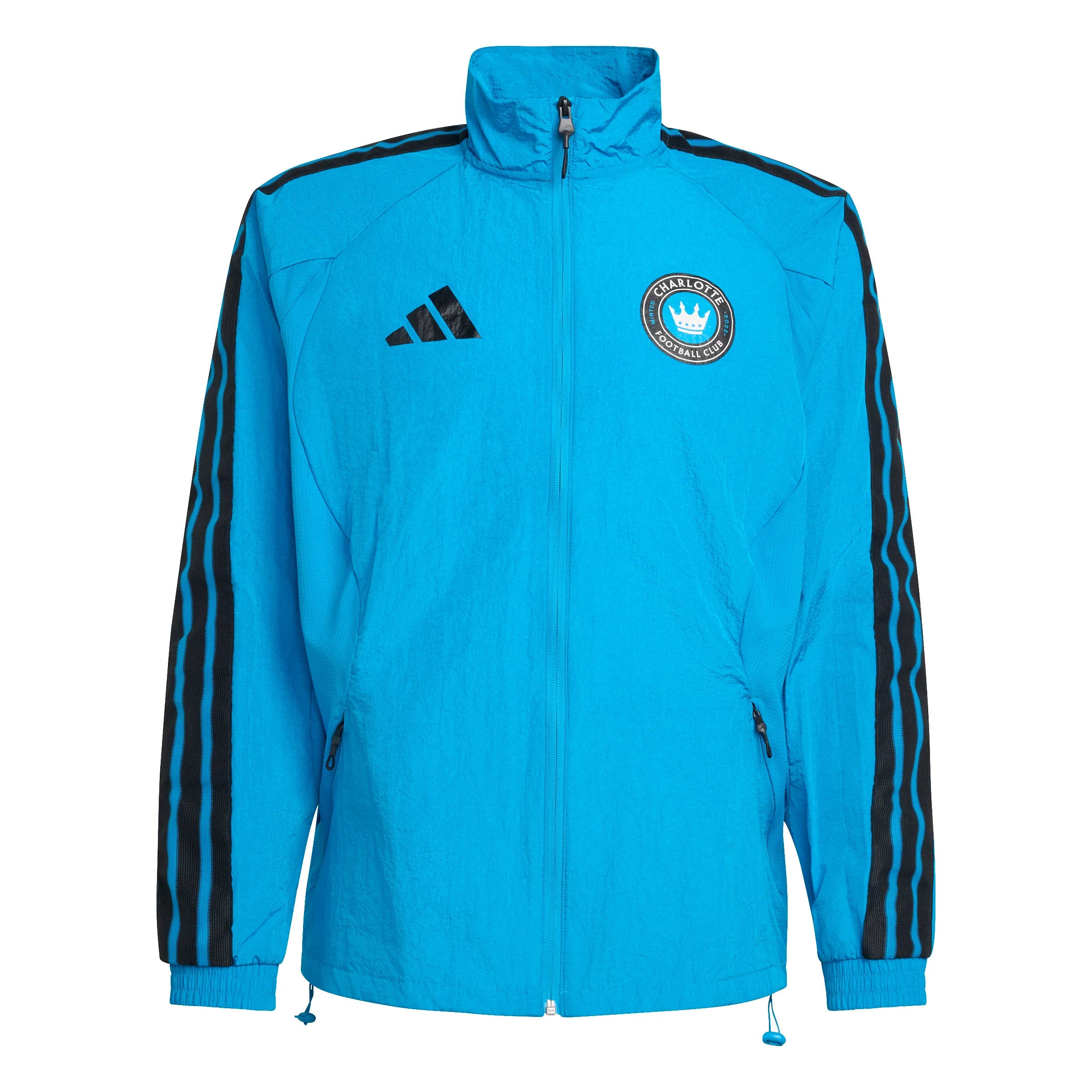 adidas Charlotte FC Anthem Mens Soccer Jacket Blue Black