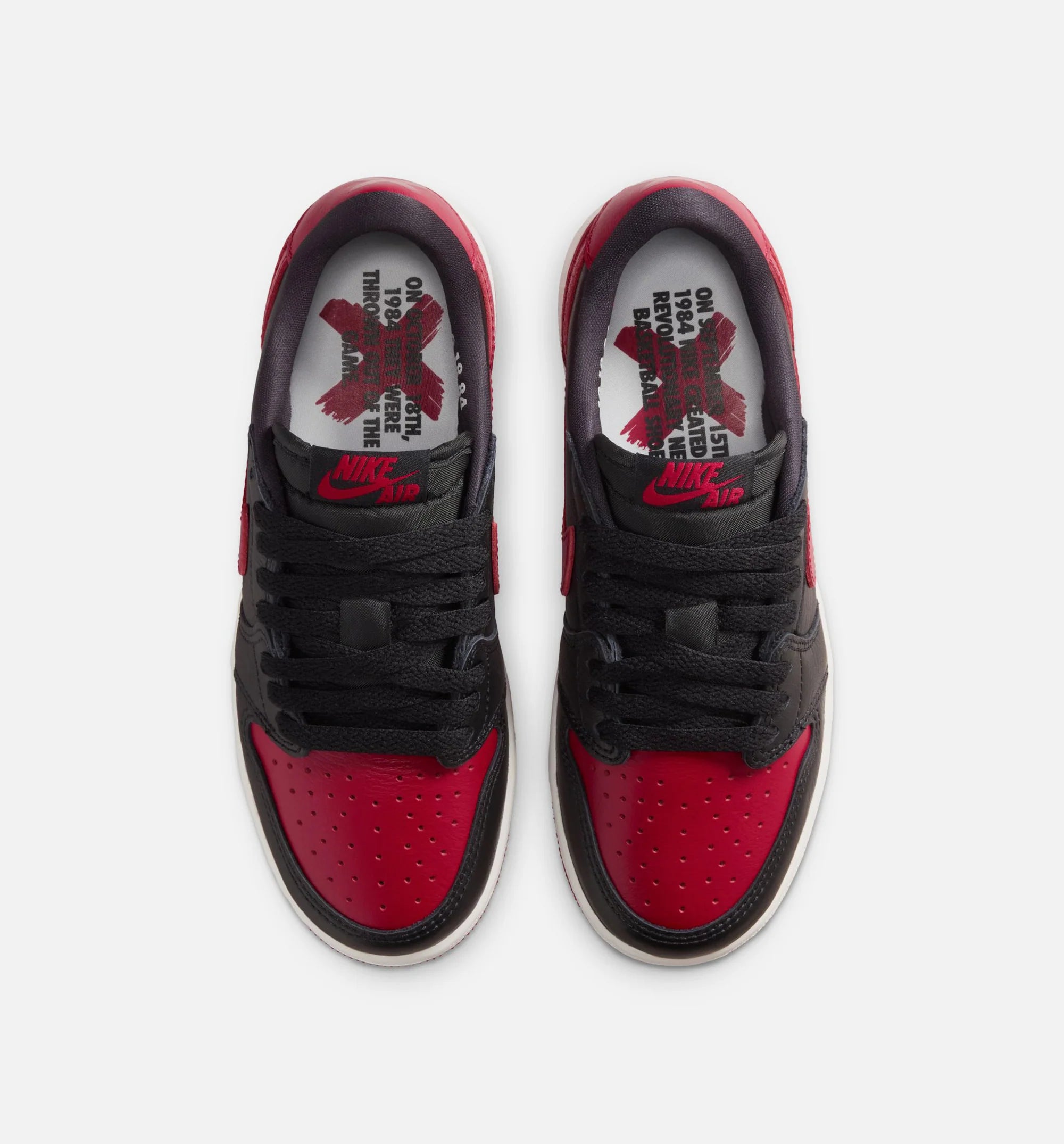 Air Jordan 1 Retro Low OG Banned Grade School Lifestyle Shoe Black Black Varsity Red Summit White Free Shipping