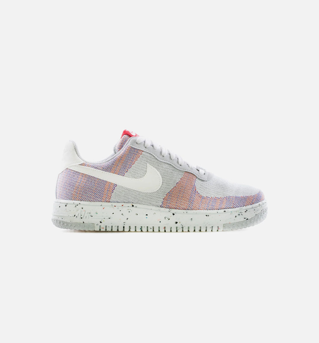 Air Force 1 Crater FlyKnit Mens Lifestyle Shoe Wolf Grey Pure Platinum Gym Red White