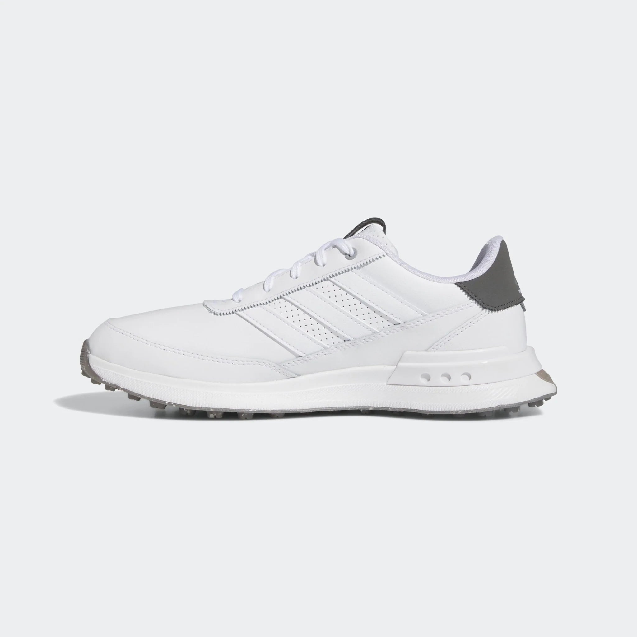 adidas S2G 24 Leather Spikeless Golf Shoes White White Charcoal
