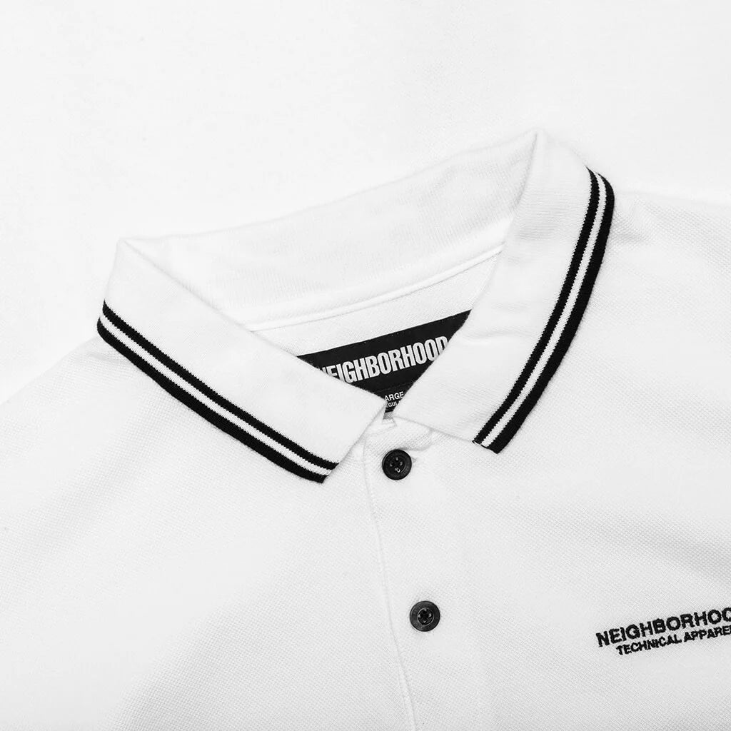 Pique Line S S Polo Shirt White