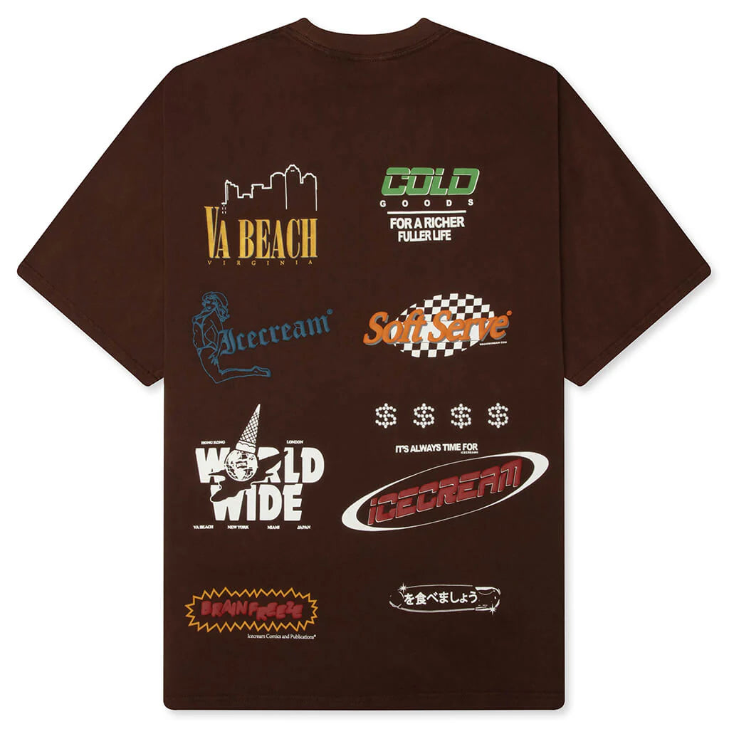 Rich S S Knit Tee Chestnut