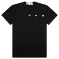 Multi Red Heart Logo Print T Shirt Black
