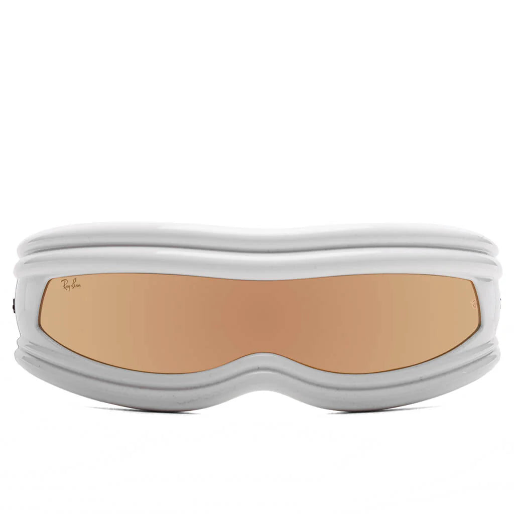 Ray Ban x AAP Rocky Ultra Wrap 001 White Brown Mirror Gold
