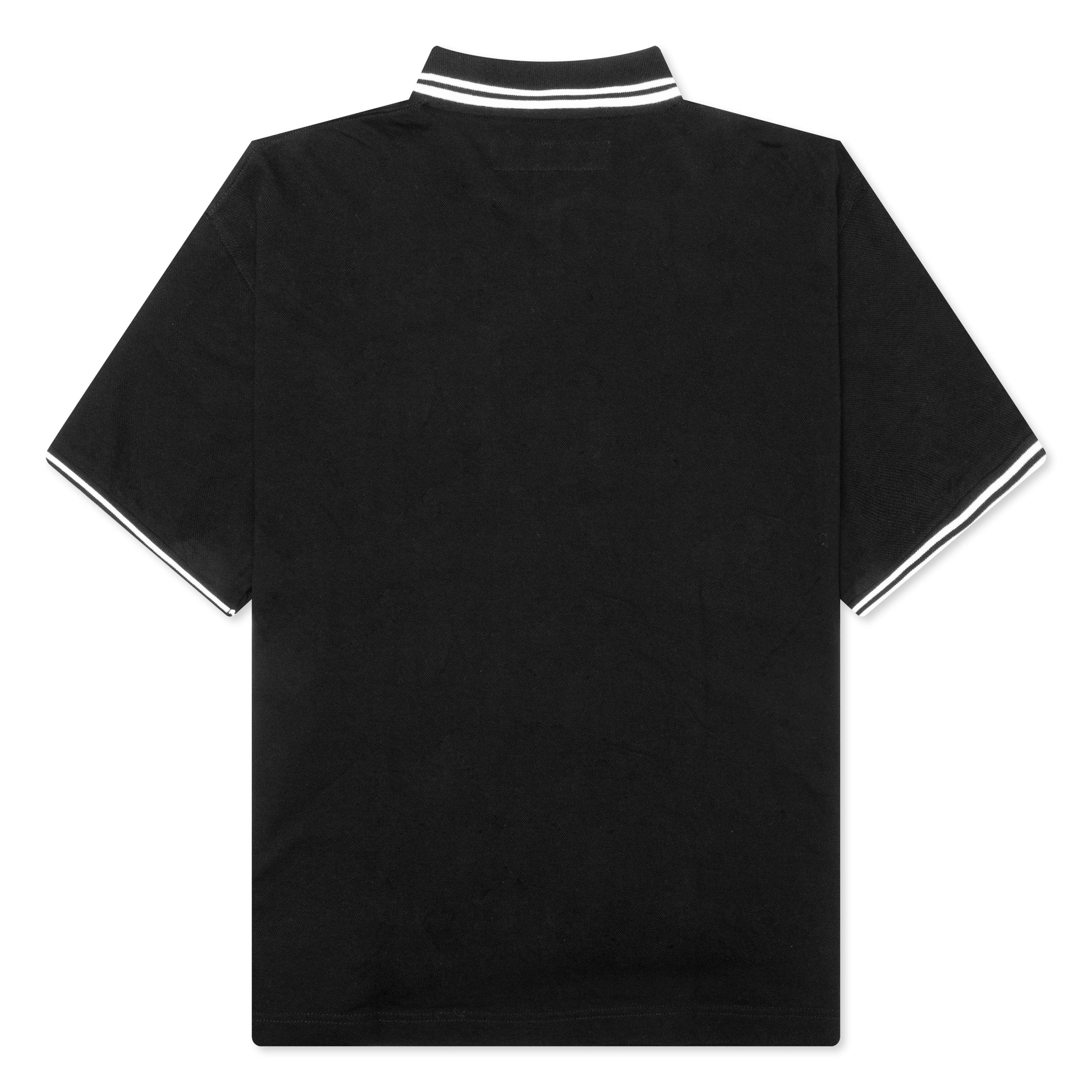 Pique Line S S Polo Shirt Black