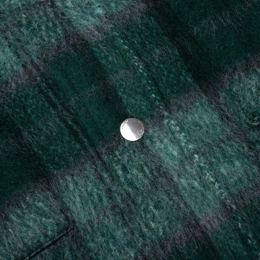 Brushed Plaid Overshirt Aqua Multi