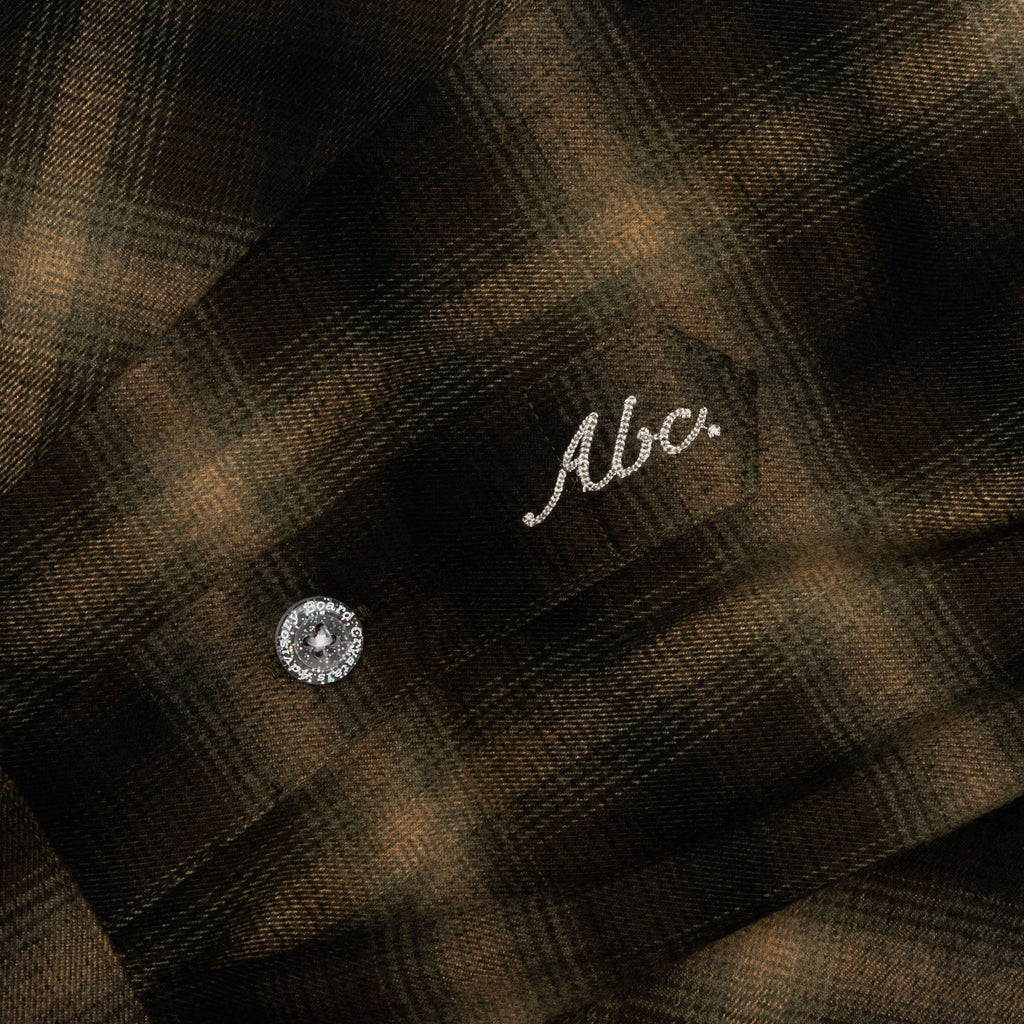 Abc Flannel Plaid Puffer Quilted Jacket Green