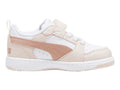 Tenis PUMA Rebound V6 Lo AC Blanco y Rosa para Niña