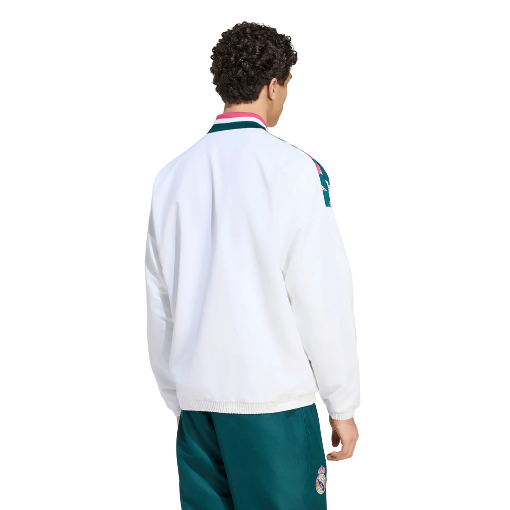 adidas Real Madrid Stadium Mens Soccer Track Top White Black