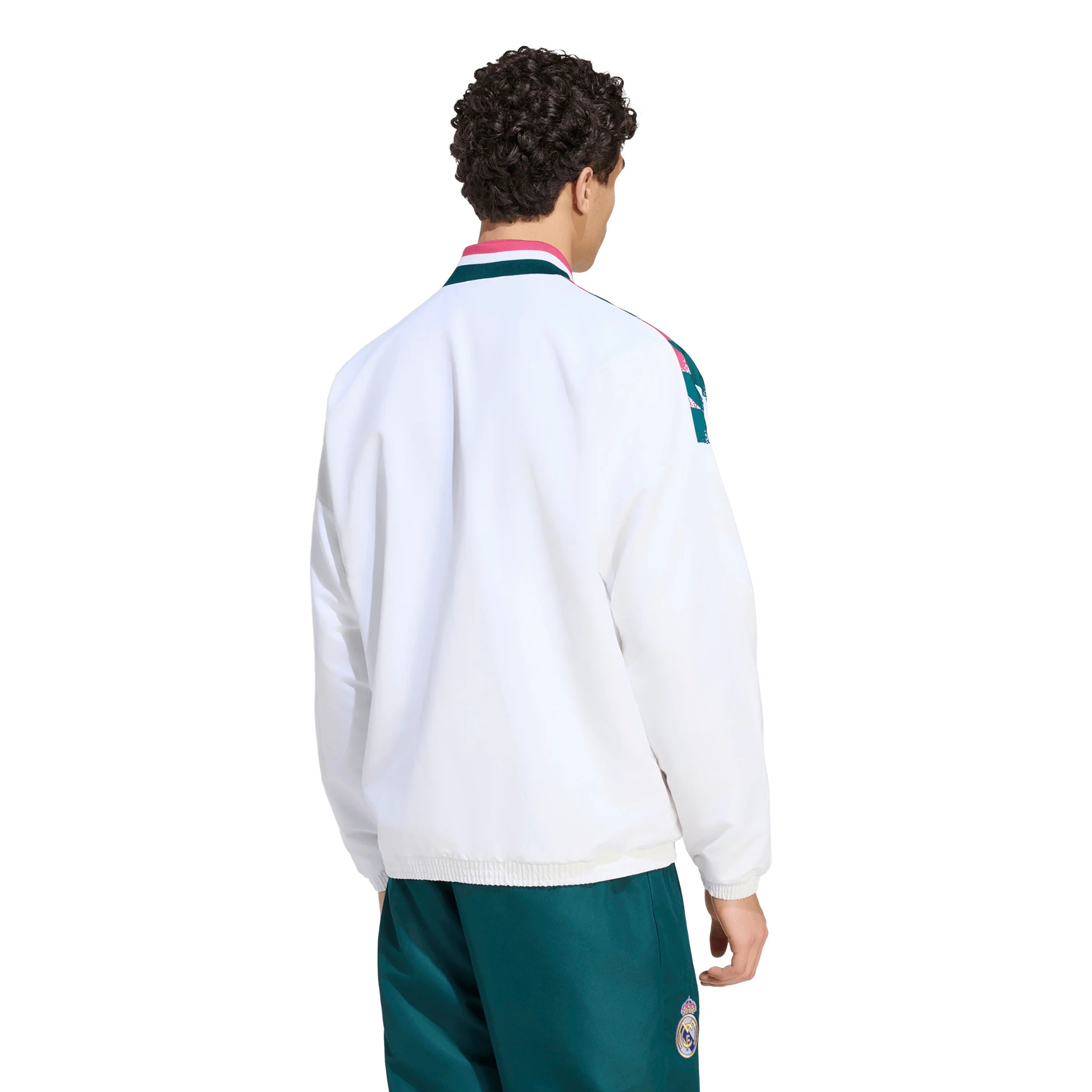 adidas Real Madrid Stadium Mens Soccer Track Top White Black