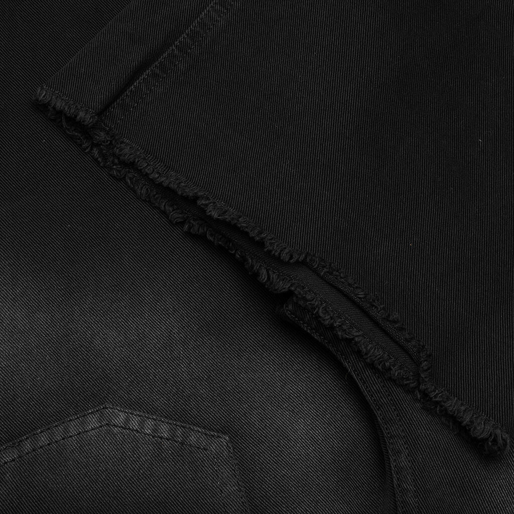 Drawstring Wide Denim Black