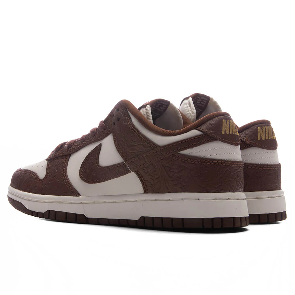 Womens Dunk Low Embossed Baroque Sail Fauna Brown Metallic Gold