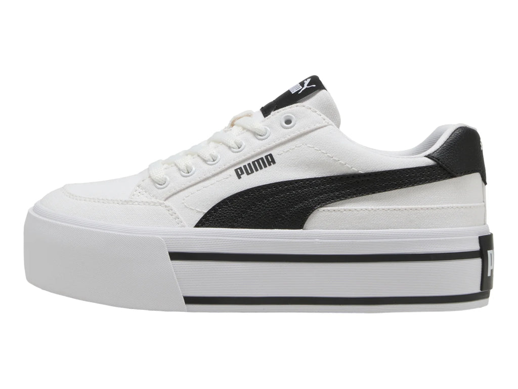 Tenis PUMA Court Classic Vulc Platform Blanco y Negro para Mujer