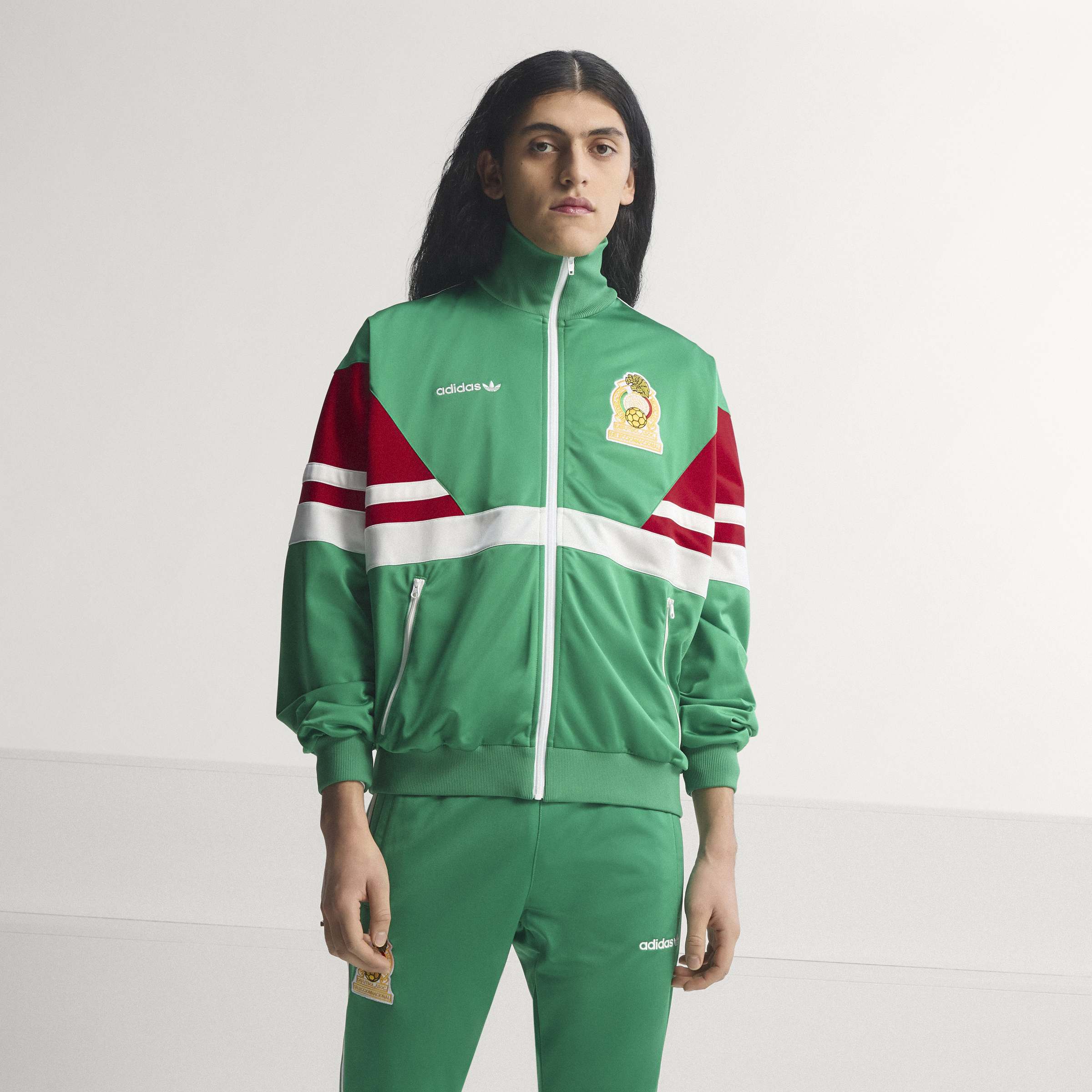adidas Mexico Mens Soccer Track Top 1986 Green