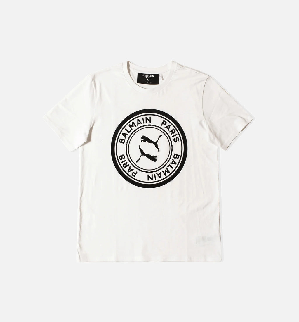 Balmain X Puma Mens Graphic T Shirt White Black