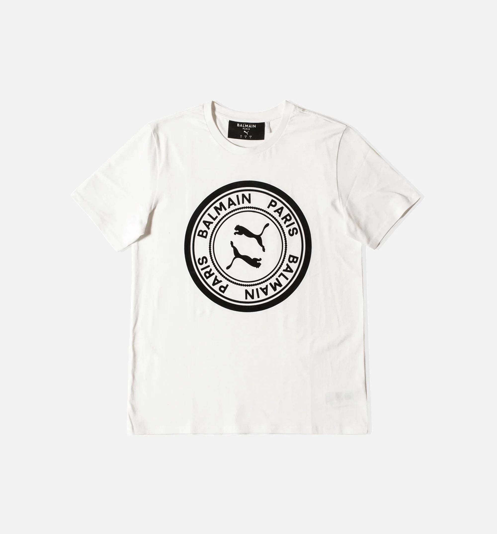 Balmain X Puma Mens Graphic T Shirt White Black