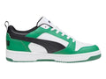 Tenis PUMA Rebound V6 Lo Blanco Negro y Verde para Niño