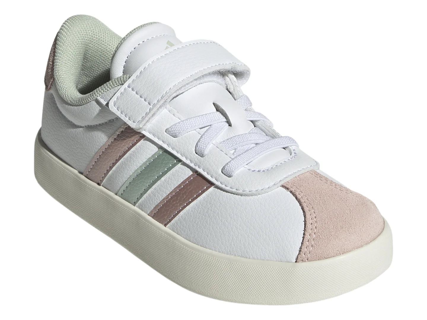 Tenis Adidas VL Court 30 K Blanco y Rosa para Niña