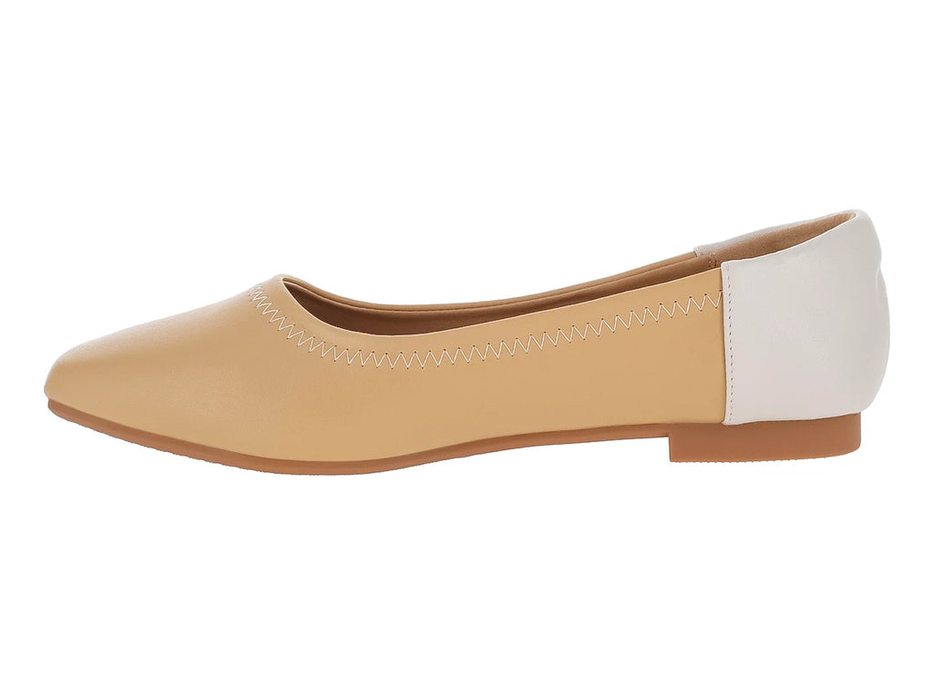 Zapatos Planos Ballerina Roze Beige para Mujer