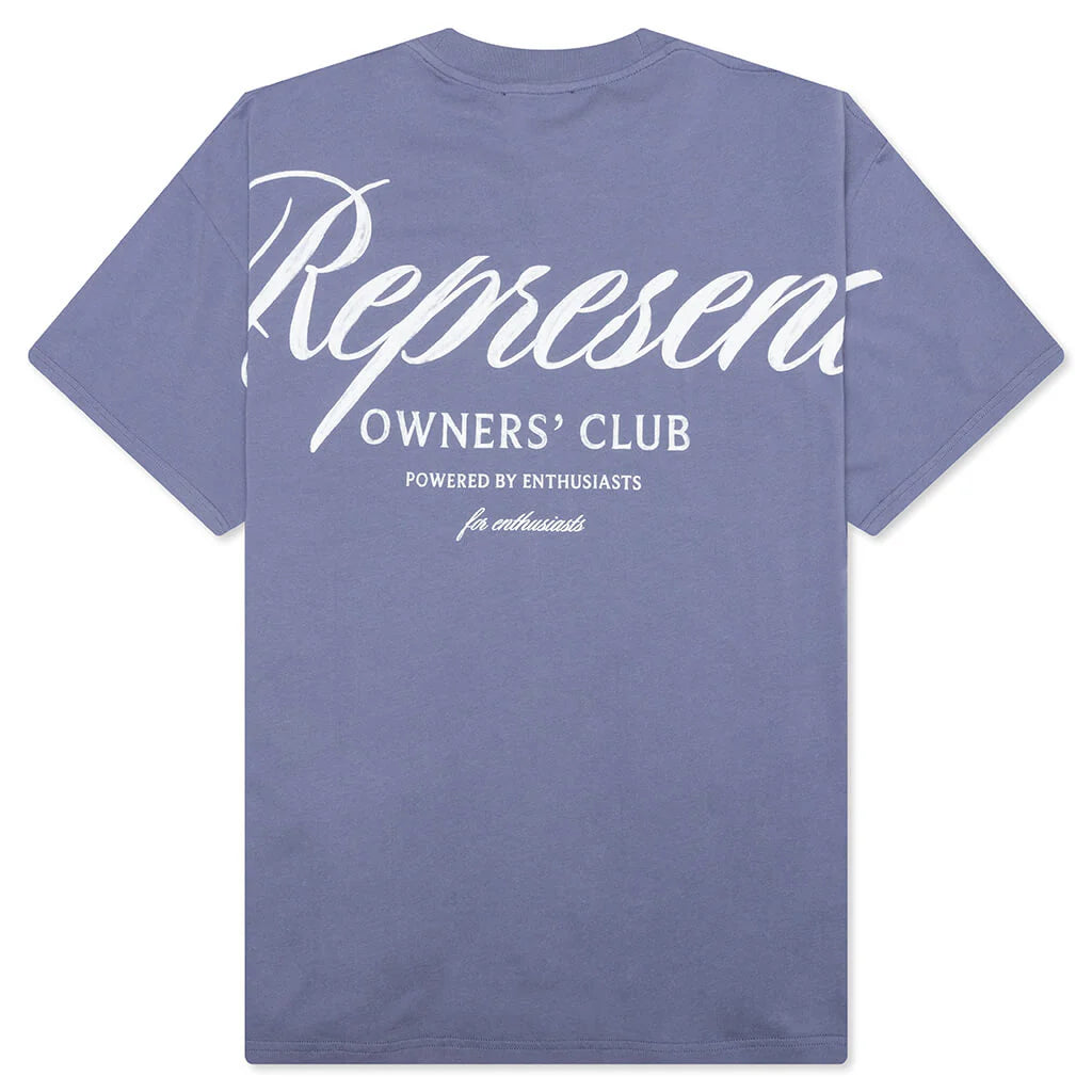 Owners Club Script T Shirt Dusty Blue