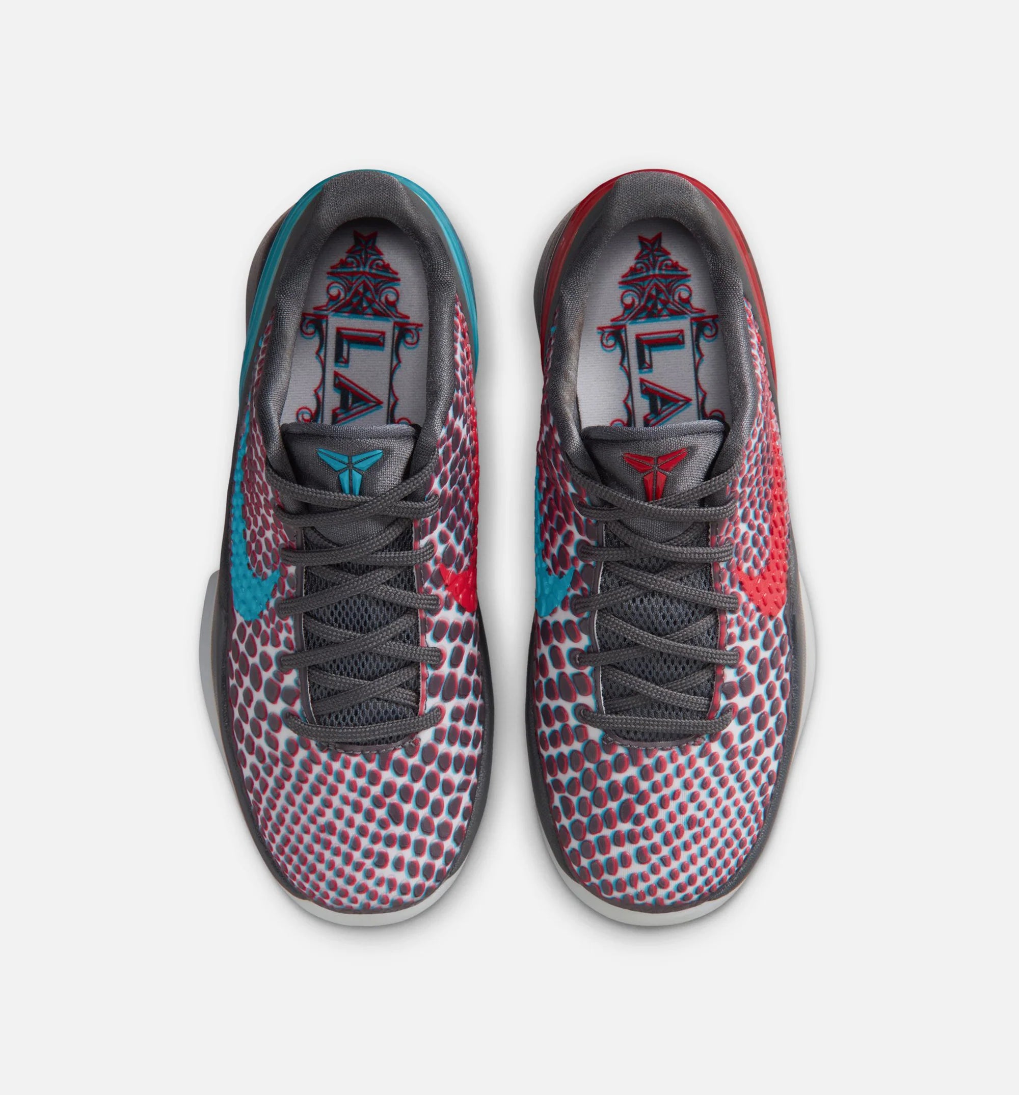 Kobe 6 3D All Star Grade School Basketball Shoe Dark Grey Chlorine Blue Daring Red