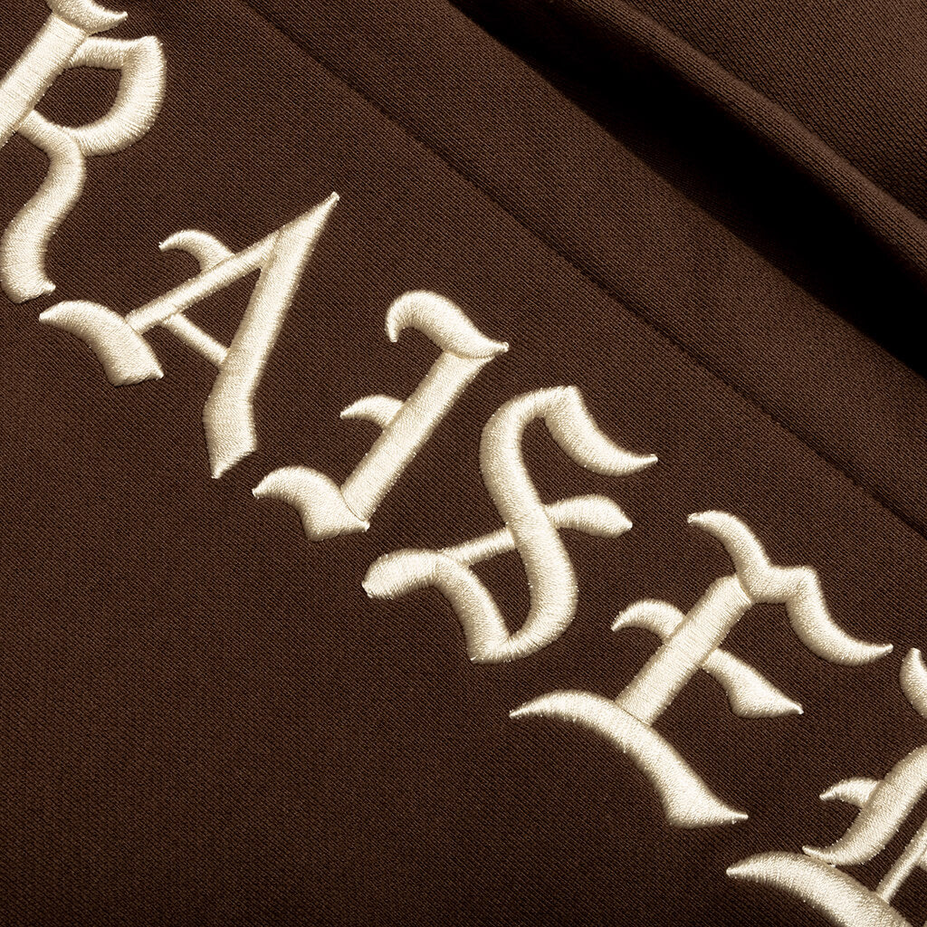 Embroidered Hoodie Walnut W Cream