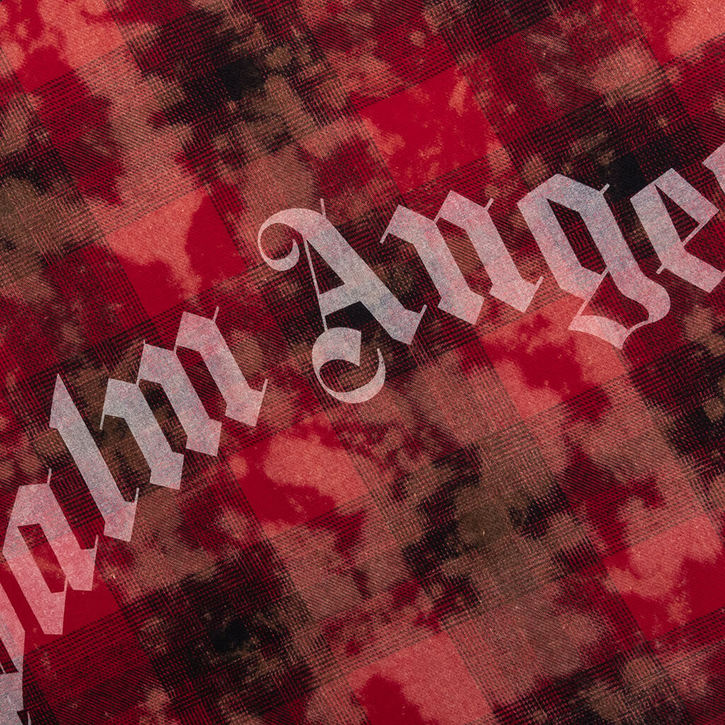 Curved Logo Check Shirt L S Red Off White