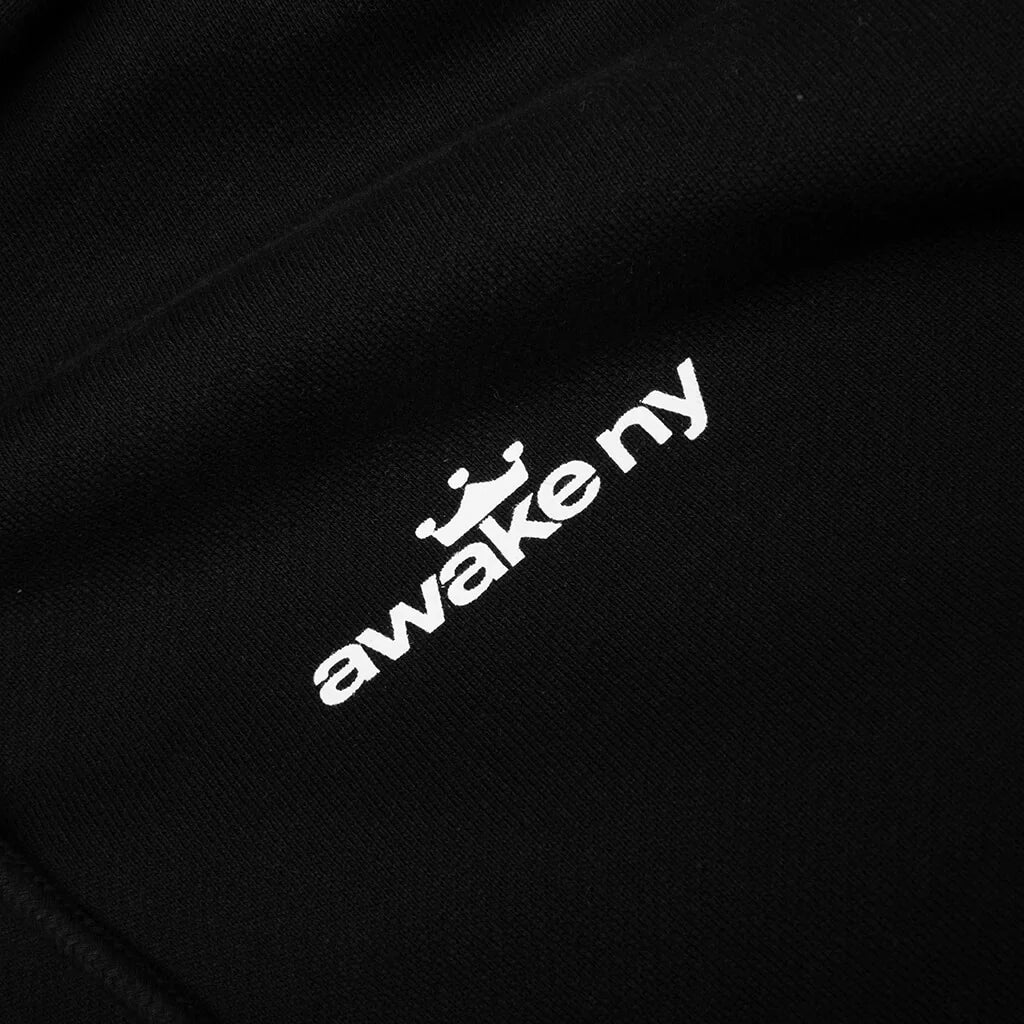 Crown Logo Full Zip Hoodie Black