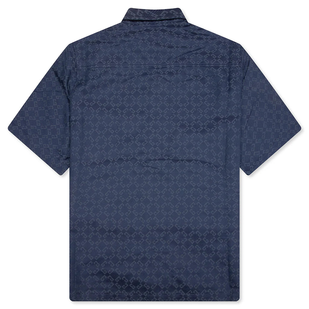 Shiny Monogram 72 Denim Shirt Grey Blue