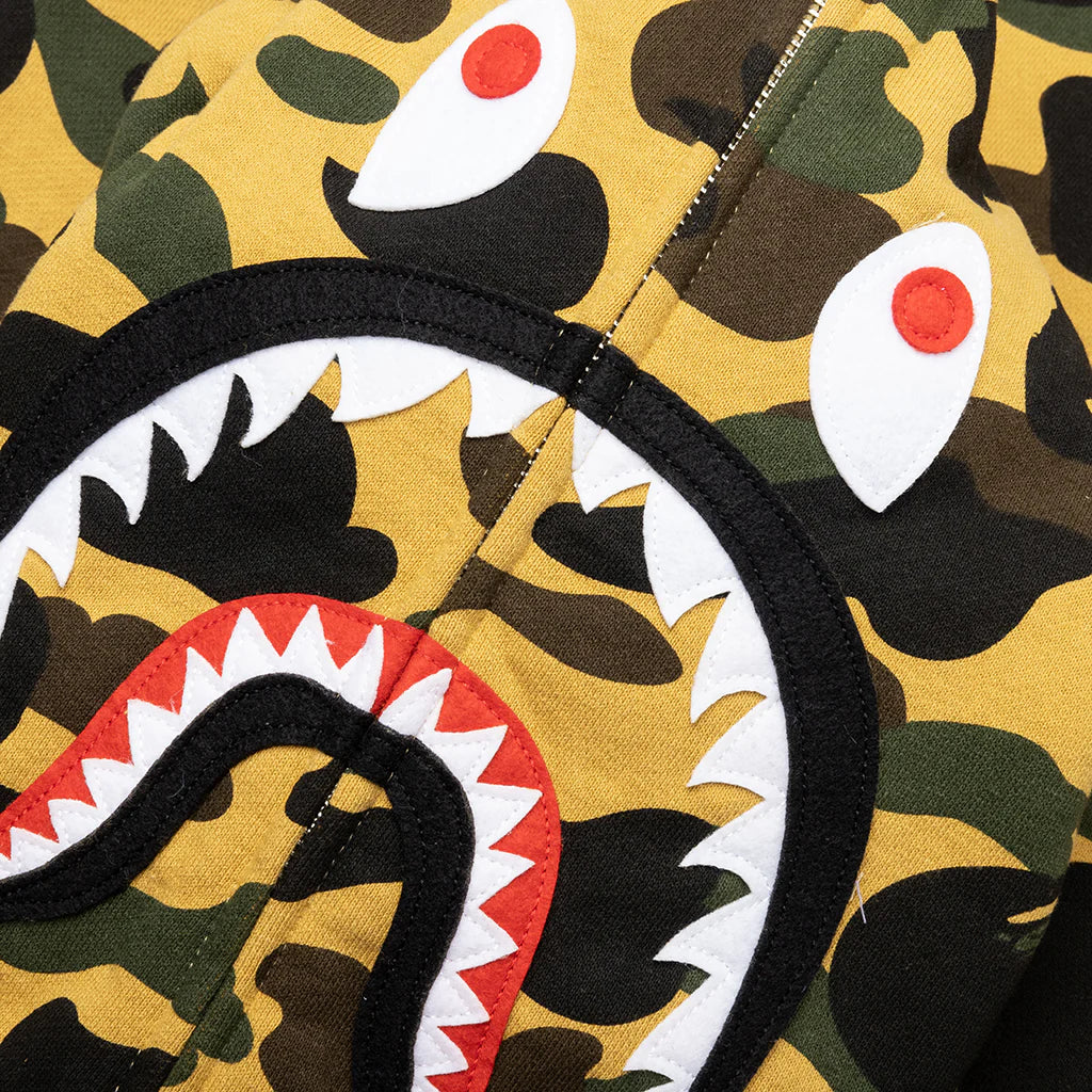 1st Camo 2nd Shark Full Zip Hoodie Yellow