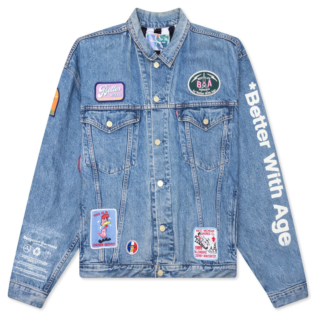 Charlatan Reversible Denim Baseball Jacket Indigo