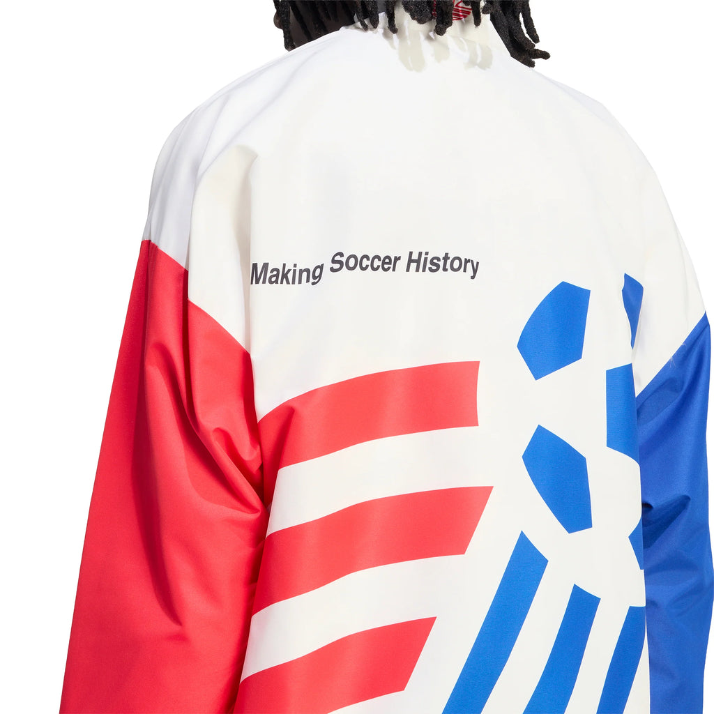 adidas Graphic Woven Mens Soccer Track Top White Blue Red
