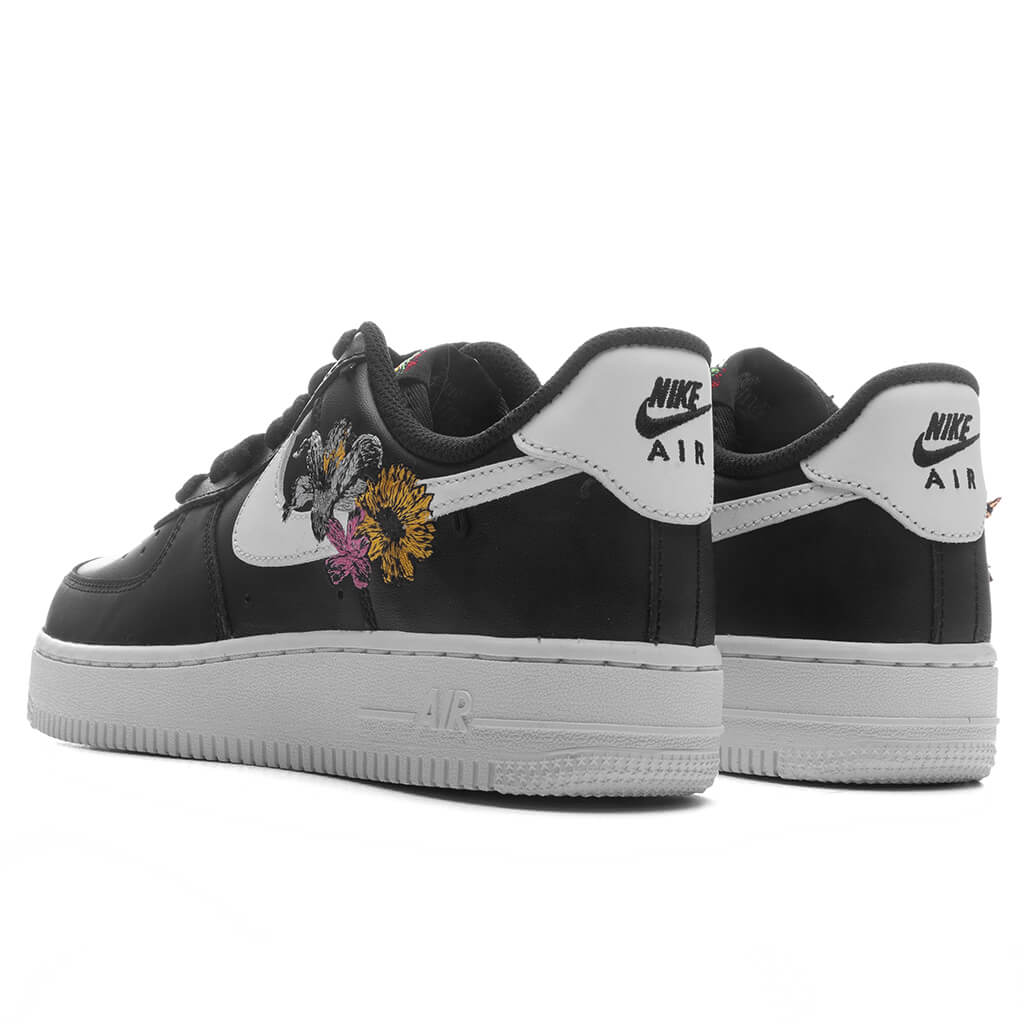 Womens Air Force 1 07 Premium Now Accepting All Flowers Black White Metallic Gold