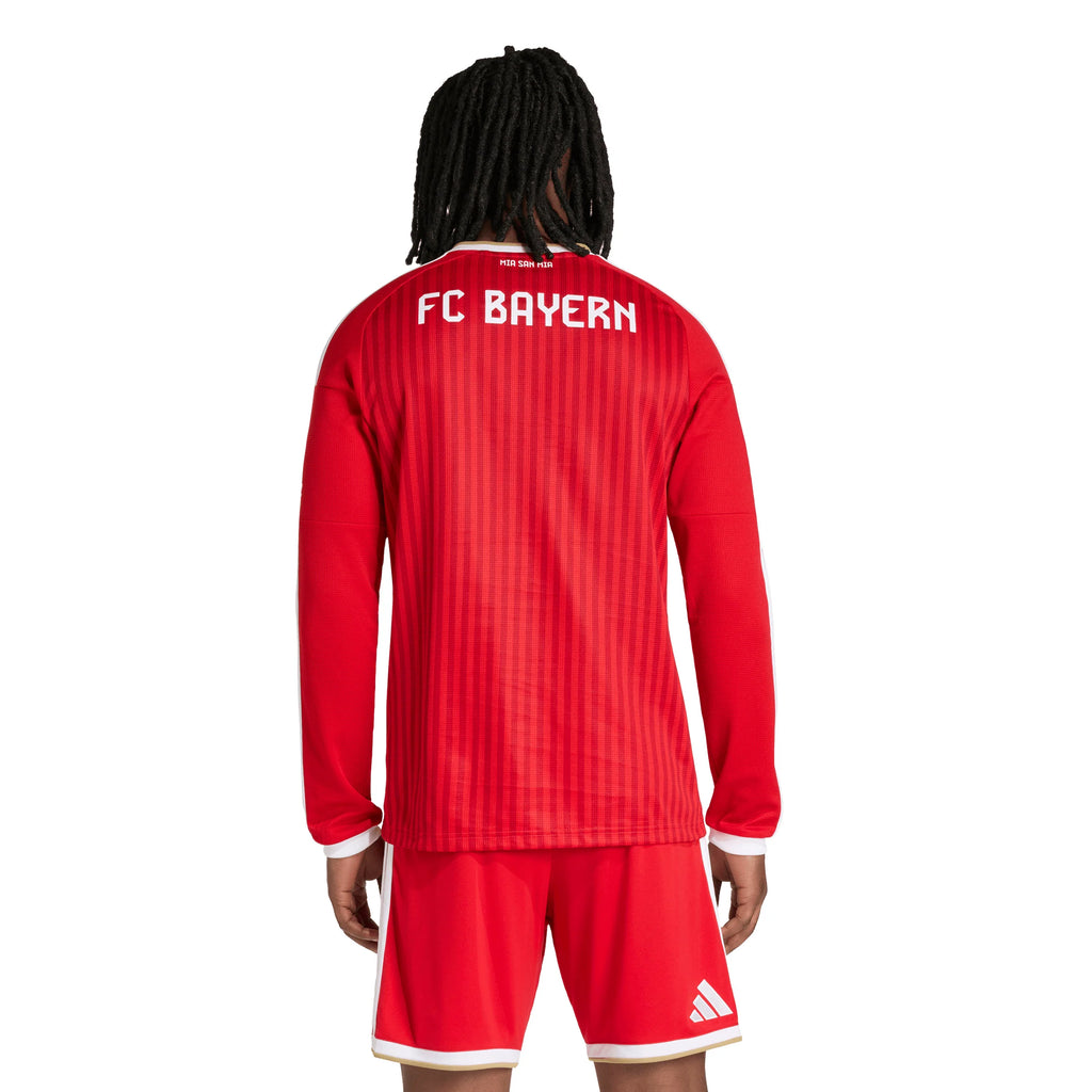 adidas FC Bayern Munich Home Long Sleeve Mens Soccer Jersey 26 27 White