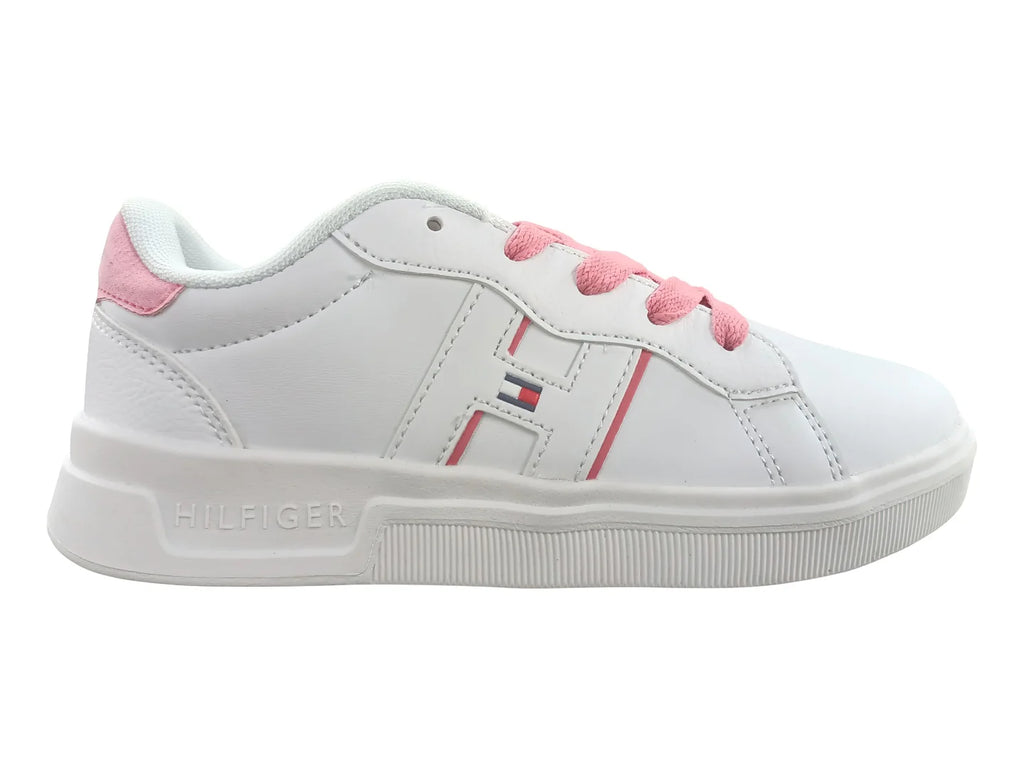 Tenis Tommy Hilfiger Cayman 30 Blanco y Rosa para Niña