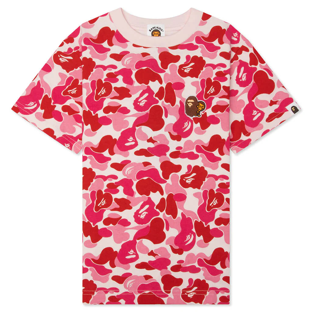 Kids ABC Camo Ape Milo One Point Tee Pink