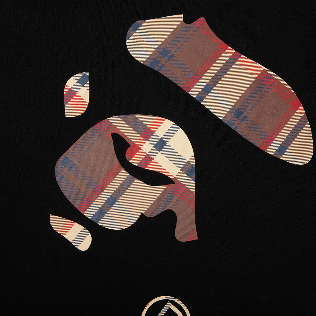 BAPE Check Ape Face Tee Black Red