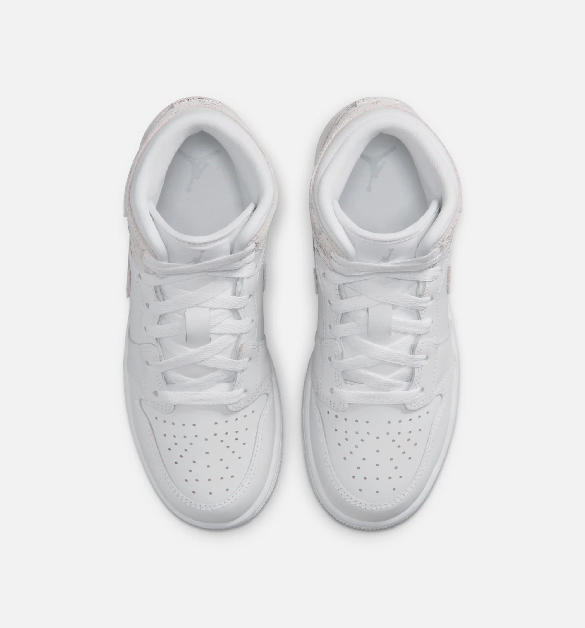 Air Jordan 1 Mid SE Grade School Lifestyle Shoe White Field Silver