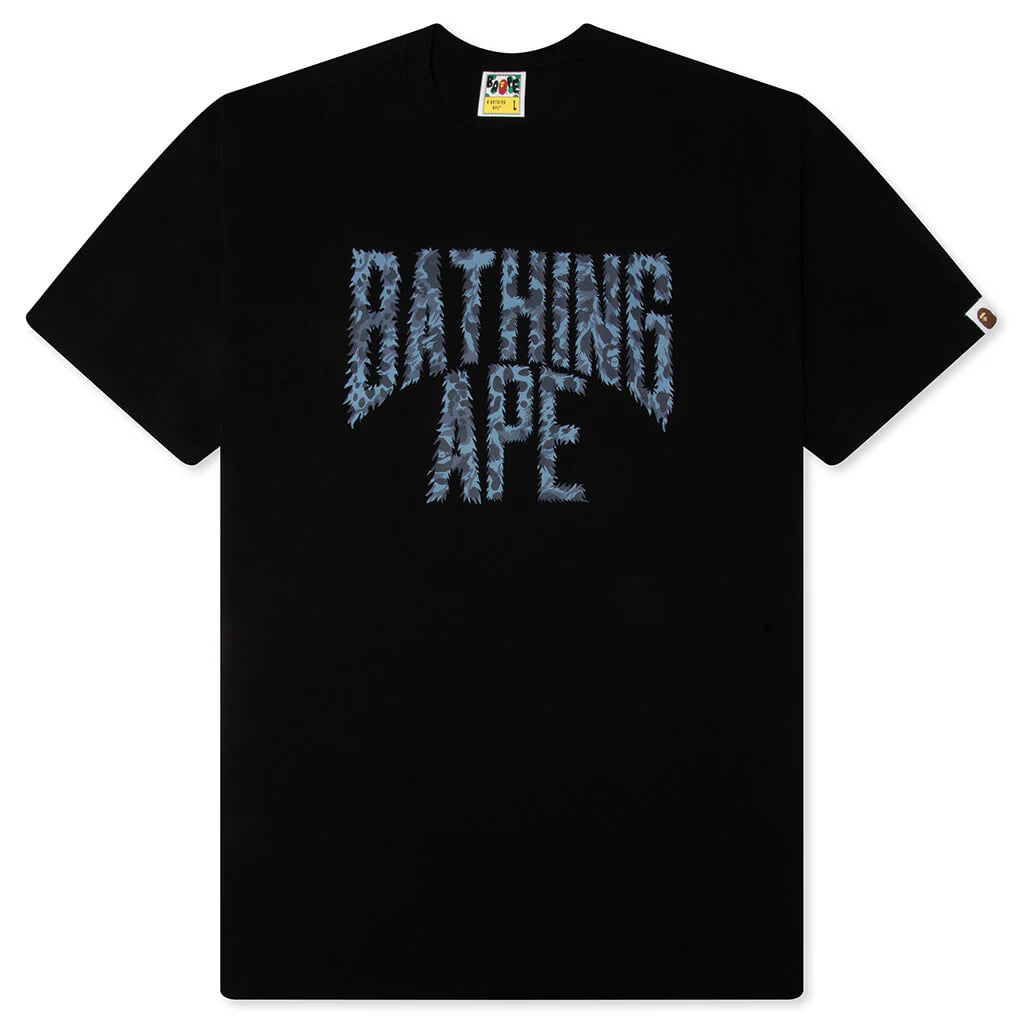 Wild Leopard Pattern NYC Logo Tee Black Navy