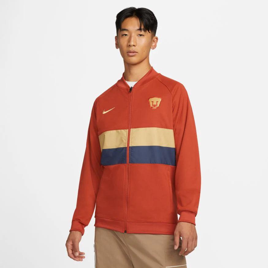 Nike Mens Pumas Full Zip Soccer Jacket Red Gold Navy