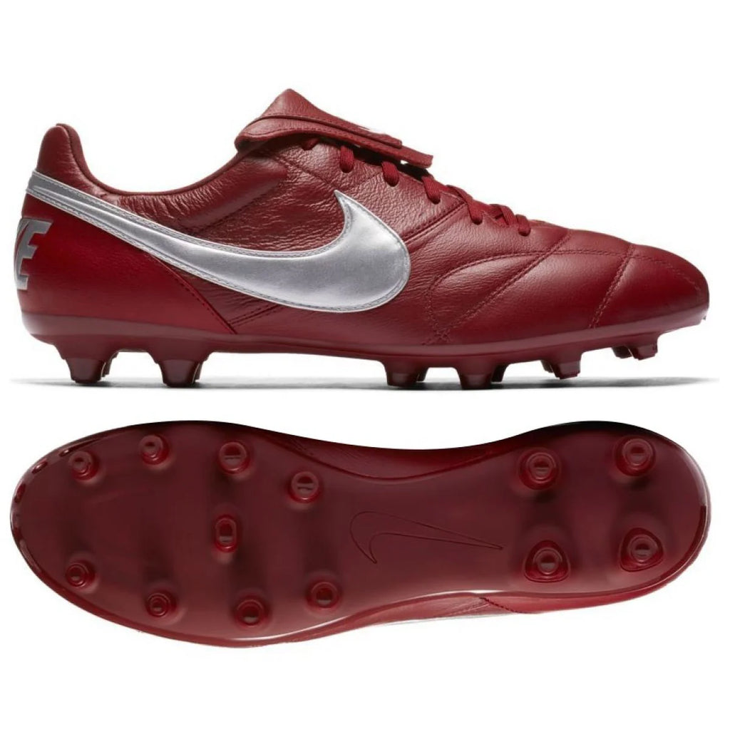 Nike Premier II FG Mens Soccer Cleats Team Red Grey